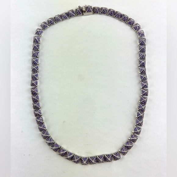 Eddie Borgo Purple Pyramid Pave Necklace - Picture 1 of 3